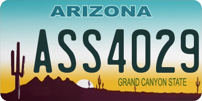 AZ license plate ASS4029