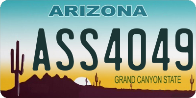 AZ license plate ASS4049