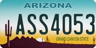 AZ license plate ASS4053