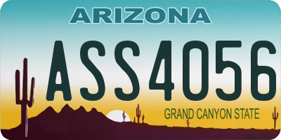 AZ license plate ASS4056