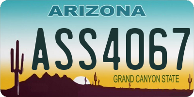 AZ license plate ASS4067