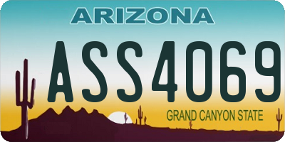 AZ license plate ASS4069
