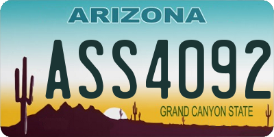 AZ license plate ASS4092
