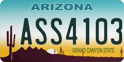 AZ license plate ASS4103