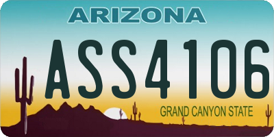 AZ license plate ASS4106