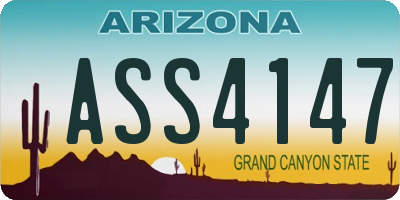AZ license plate ASS4147