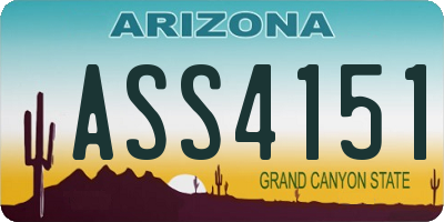 AZ license plate ASS4151