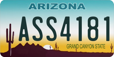 AZ license plate ASS4181