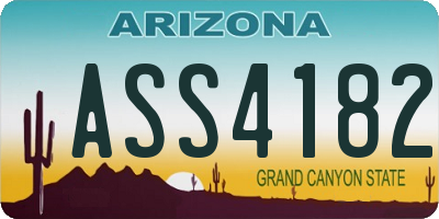 AZ license plate ASS4182