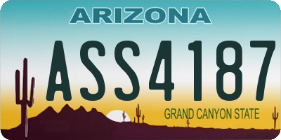 AZ license plate ASS4187