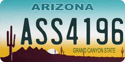 AZ license plate ASS4196