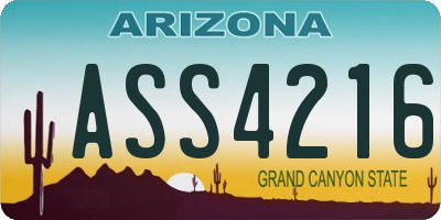 AZ license plate ASS4216