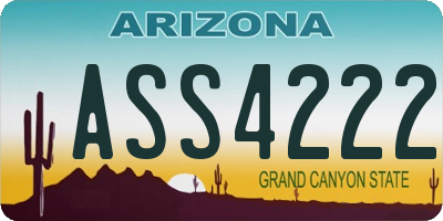 AZ license plate ASS4222
