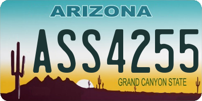AZ license plate ASS4255
