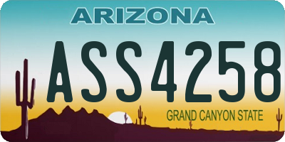 AZ license plate ASS4258