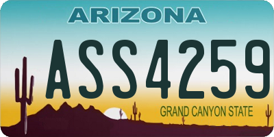 AZ license plate ASS4259
