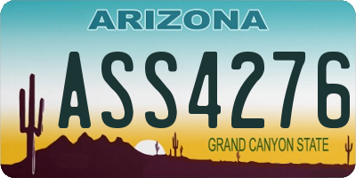 AZ license plate ASS4276