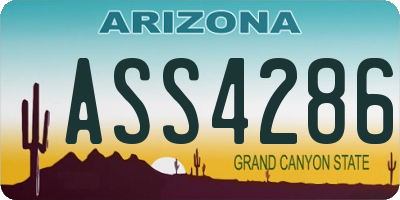 AZ license plate ASS4286