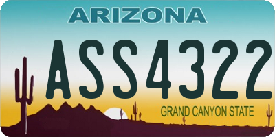 AZ license plate ASS4322