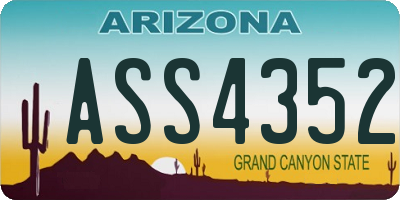 AZ license plate ASS4352