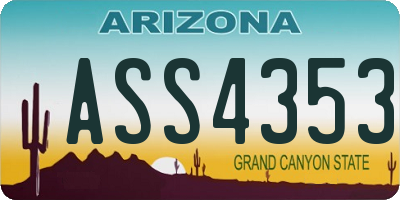 AZ license plate ASS4353
