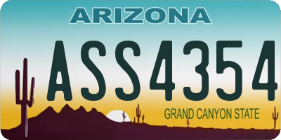 AZ license plate ASS4354