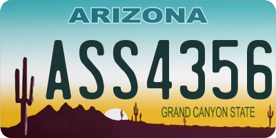 AZ license plate ASS4356