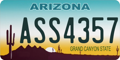 AZ license plate ASS4357