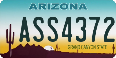 AZ license plate ASS4372