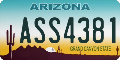 AZ license plate ASS4381