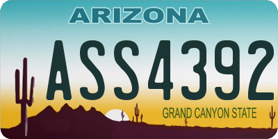 AZ license plate ASS4392