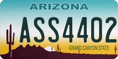AZ license plate ASS4402