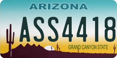 AZ license plate ASS4418