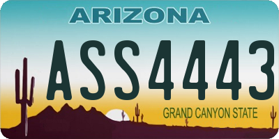 AZ license plate ASS4443
