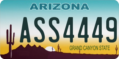 AZ license plate ASS4449