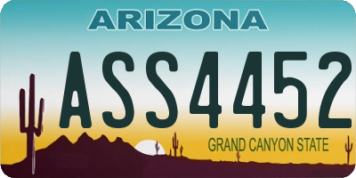 AZ license plate ASS4452