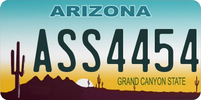 AZ license plate ASS4454