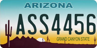 AZ license plate ASS4456