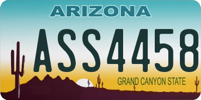 AZ license plate ASS4458