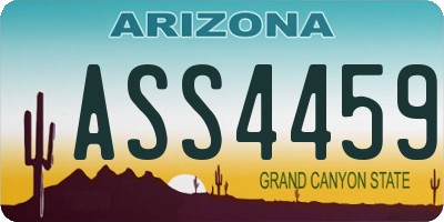 AZ license plate ASS4459