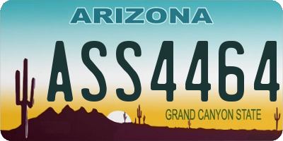 AZ license plate ASS4464