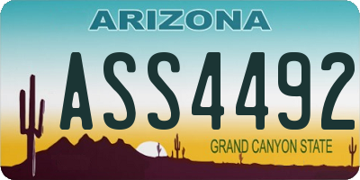 AZ license plate ASS4492