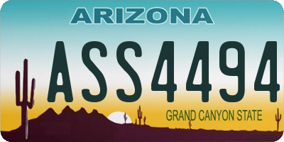 AZ license plate ASS4494