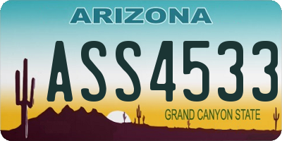 AZ license plate ASS4533