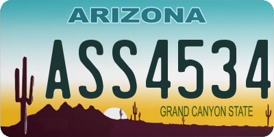 AZ license plate ASS4534