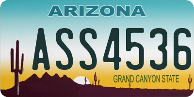 AZ license plate ASS4536