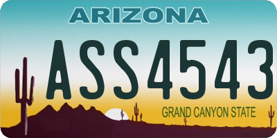 AZ license plate ASS4543