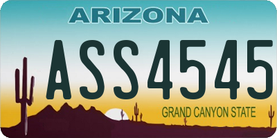 AZ license plate ASS4545