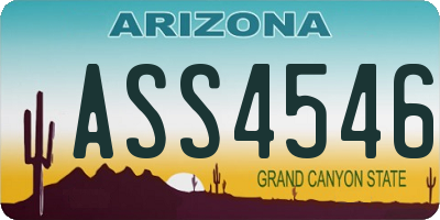 AZ license plate ASS4546