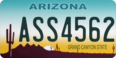 AZ license plate ASS4562